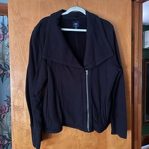 Gap sweatshirt biker jacket black xl
